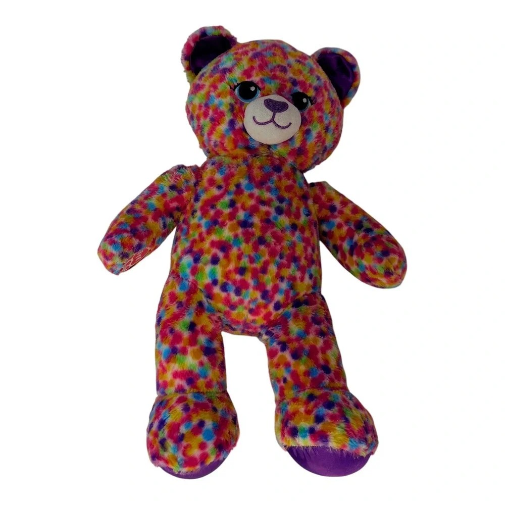 Build-a-Bear Cat Rainbow Confetti Plush Multi-Color‎ Leopard 16